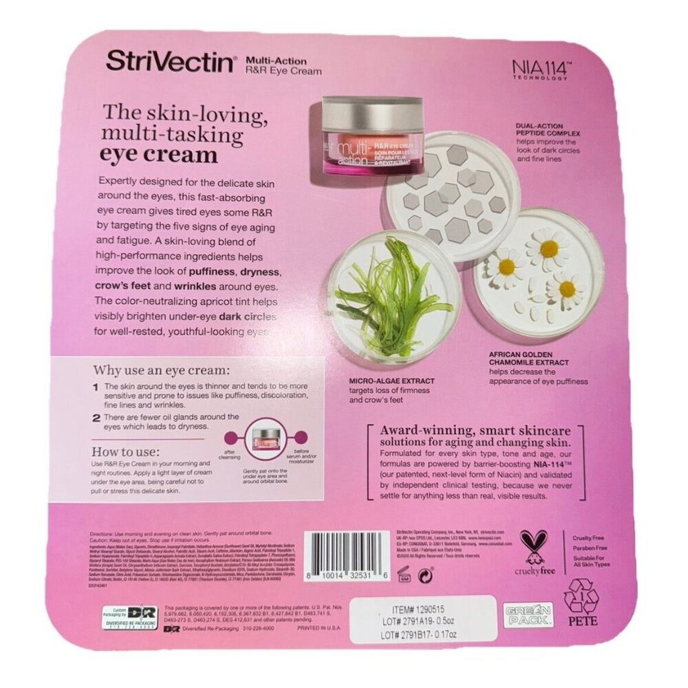 Strivectin Multi-Action R&R Eye Cream Duo 15ml & 5ml For Puffiness Wrinkles & Hy - Picture 6 of 8